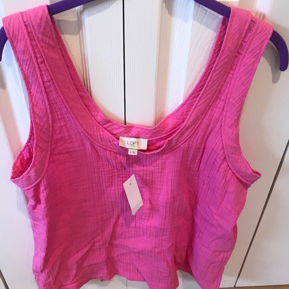 Ann Taylor Loft hot Pink Tank Top - Picture 1 of 2